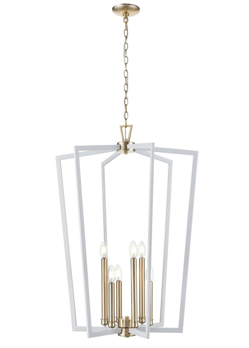 Millennium 4526-MW/MG Lizabeth Six Light Pendant, Matte White/Modern Gold Main Image.jpg