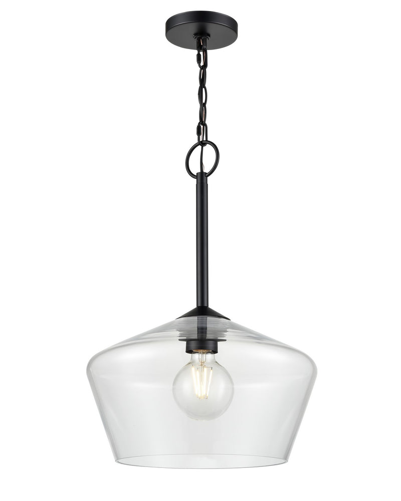 Millennium 55201-MB Morbelle One Light Pendant, Matte Black Main Image.jpg