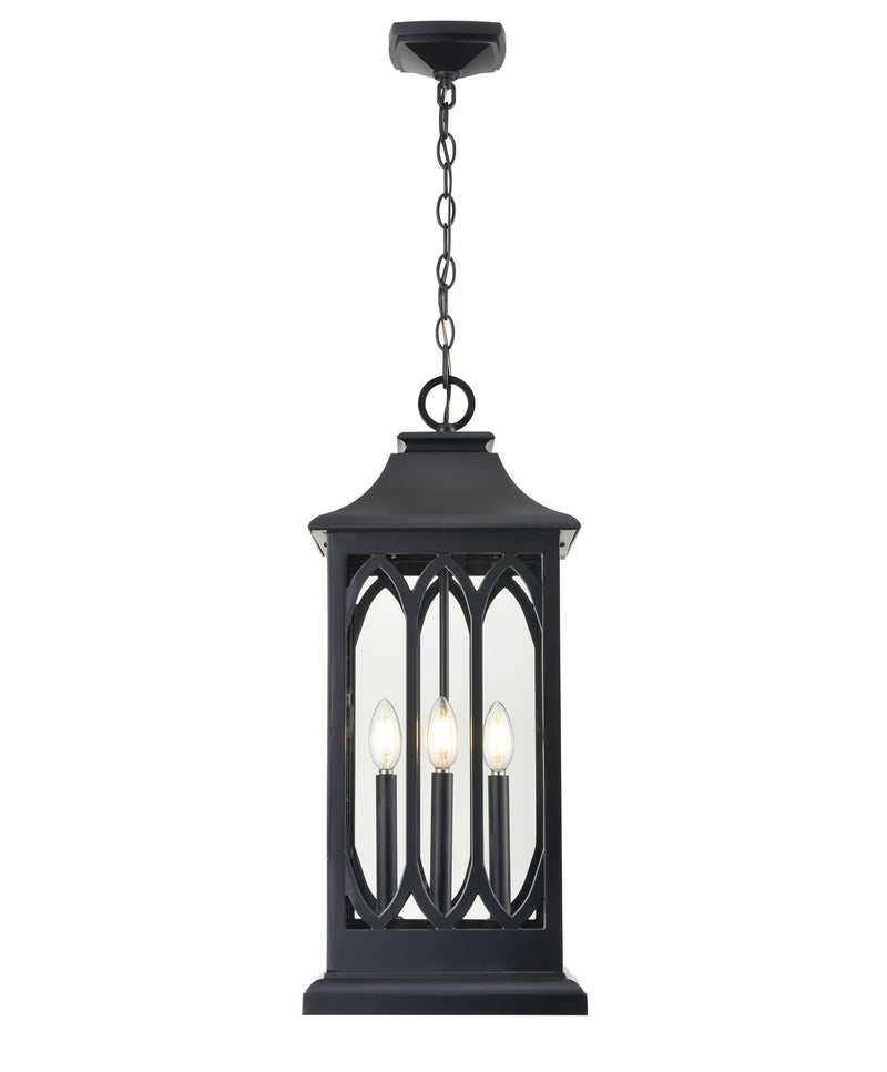 Millennium 88104-PBK Mallorey Three Light Outdoor Lantern, Powder Coated Black Main Image.jpg