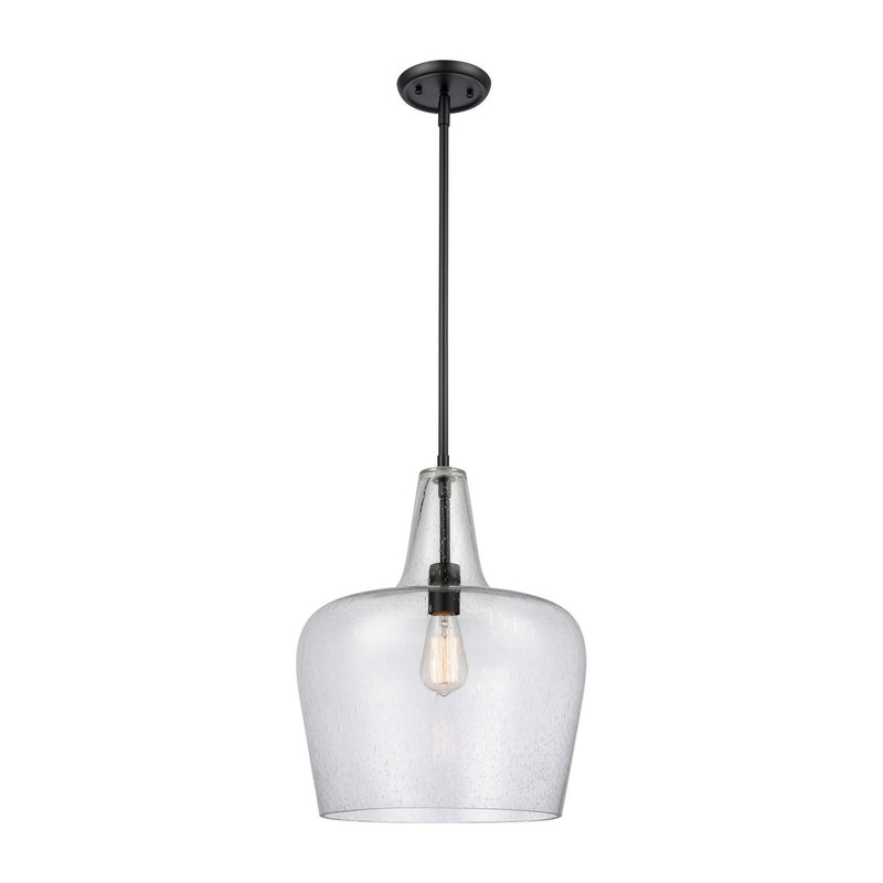 Millennium 99401-MB Puckette One Light Pendant, Matte Black Main Image.jpg