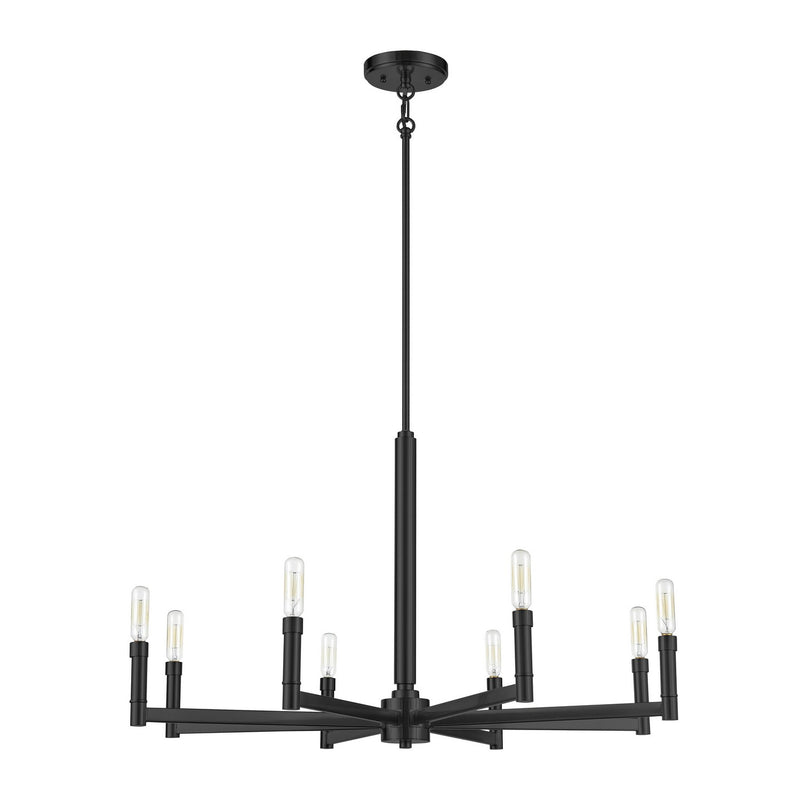 Millennium 99702-MB Daxley Eight Light Chandelier, Matte Black Main Image.jpg