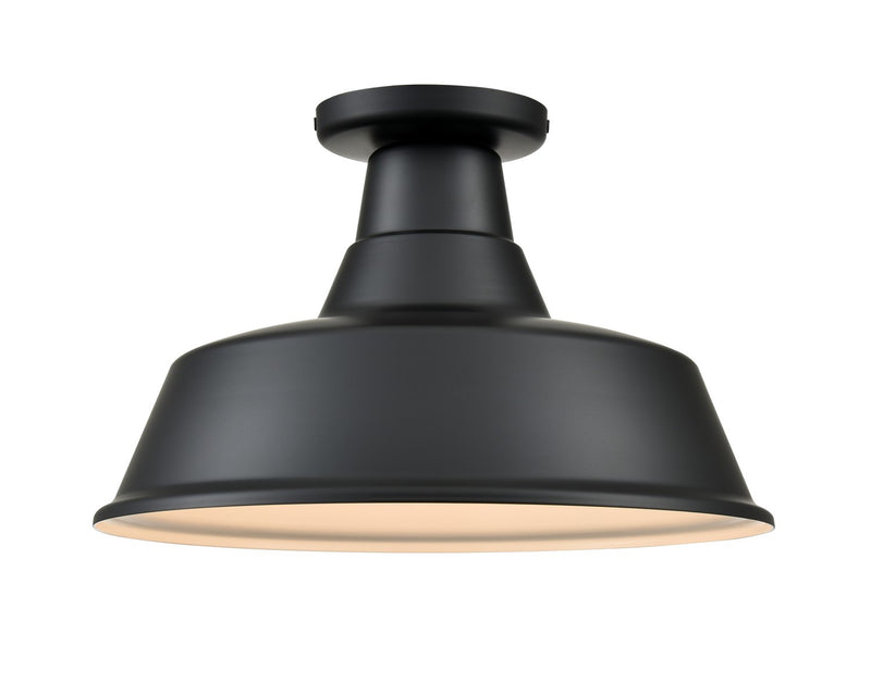 Millennium RCLWF14-SB R Series One Light Semi-Flush Mount, Satin Black Main Image.jpg