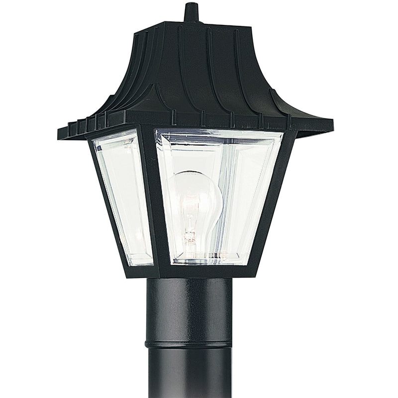 Generation Lighting 8275-32 Polycarbonate Outdoor One Light Outdoor Post Lantern, Black Main Image.jpg
