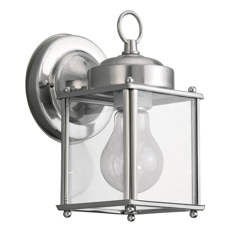 Generation Lighting 8592-965 New Castle One Light Outdoor Wall Lantern, Antique Brushed Nickel Main Image.jpg