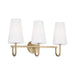 Capital Lighting 155231AD-550 Three Light Vanity, Aged Brass