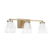 Capital Lighting 155931AD Three Light Vanity, Aged Brass
