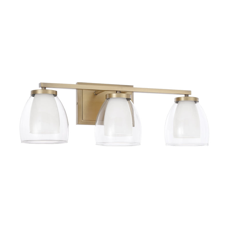 Capital Lighting 155931AD Three Light Vanity, Aged Brass