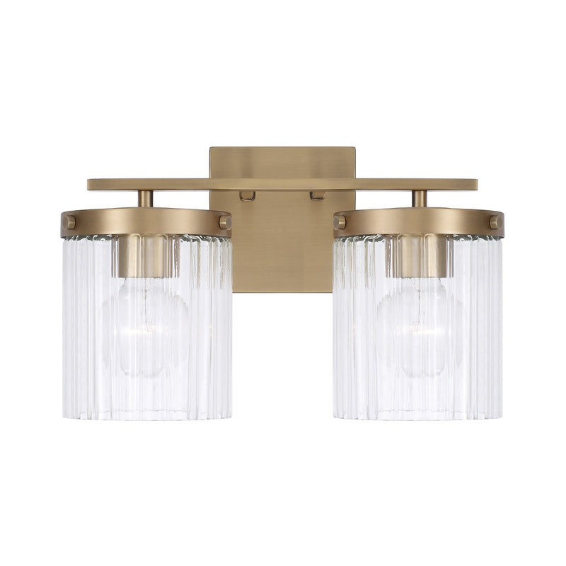 Capital Lighting 156221AD-555 Two Light Vanity, Aged Brass
