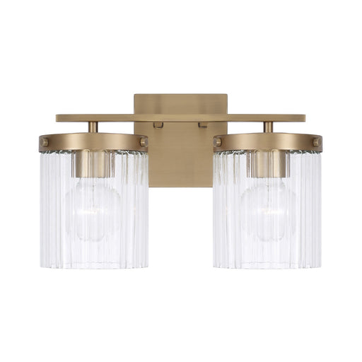 Capital Lighting 156221AD-555 Two Light Vanity, Aged Brass