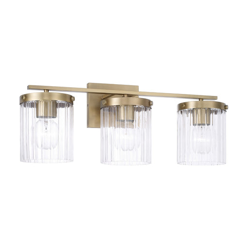 Capital Lighting 156231AD-555 Three Light Vanity, Aged Brass