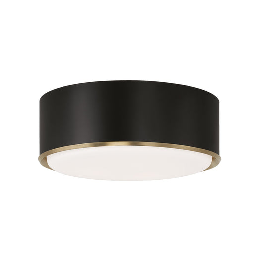 Capital Lighting 254831RK Three Light Flush Mount, Matte Brass and Black