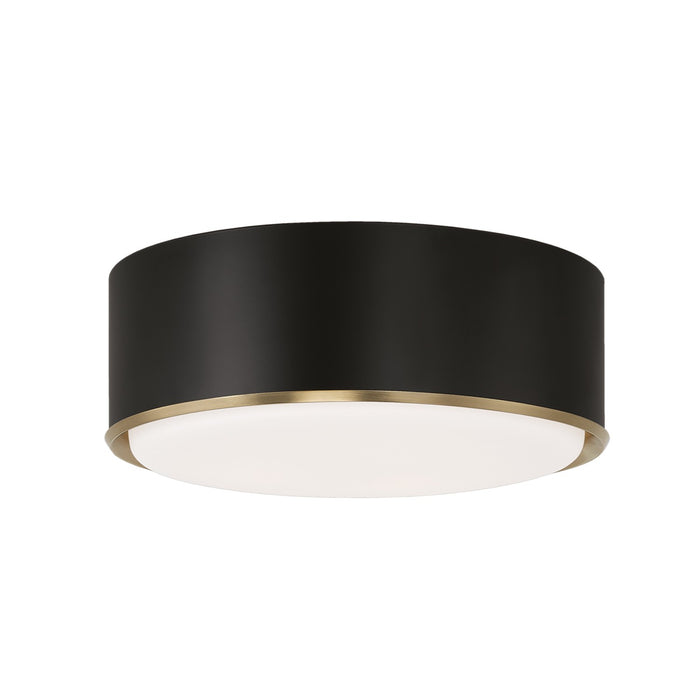 Capital Lighting 254831RK Three Light Flush Mount, Matte Brass and Black