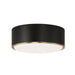 Capital Lighting 254831RK Three Light Flush Mount, Matte Brass and Black