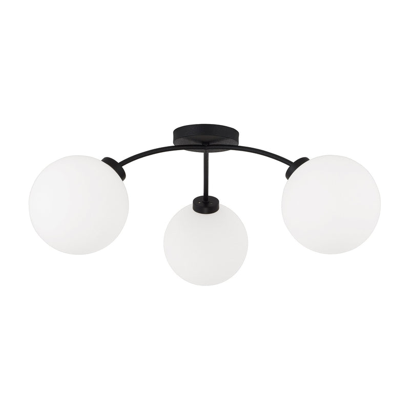 Capital Lighting 257131BI-557 Three Light Semi Flush Mount, Black Iron