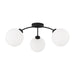 Capital Lighting 257131BI-557 Three Light Semi Flush Mount, Black Iron