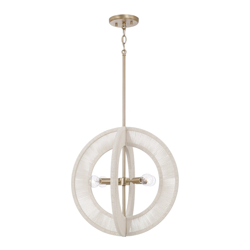 Capital Lighting 349843MA Four Light Pendant, Matte Brass