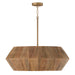 Capital Lighting 351061LW Six Light Pendant, Light Wood and Patinaed Brass