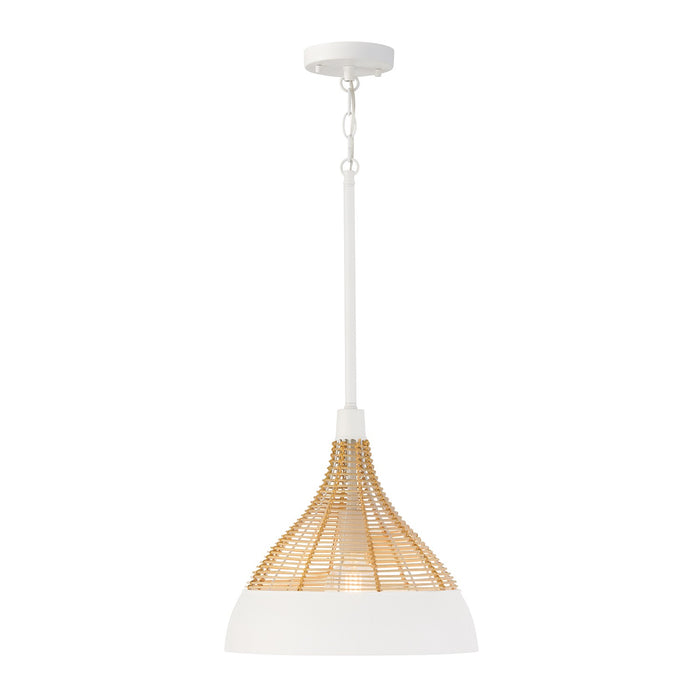 Capital Lighting 353911WE One Light Pendant, Matte White
