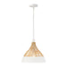 Capital Lighting 353911WE One Light Pendant, Matte White