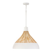 Capital Lighting 353912WE One Light Pendant, Matte White