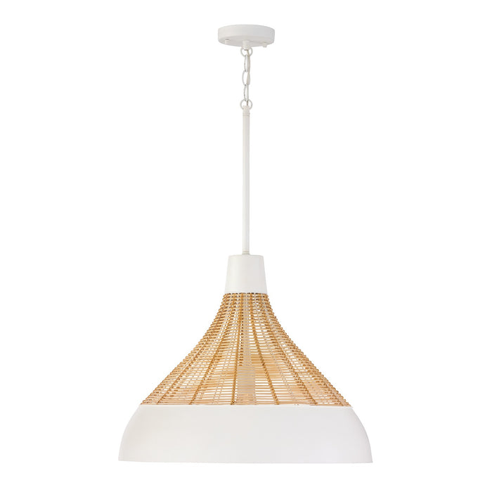 Capital Lighting 353912WE One Light Pendant, Matte White