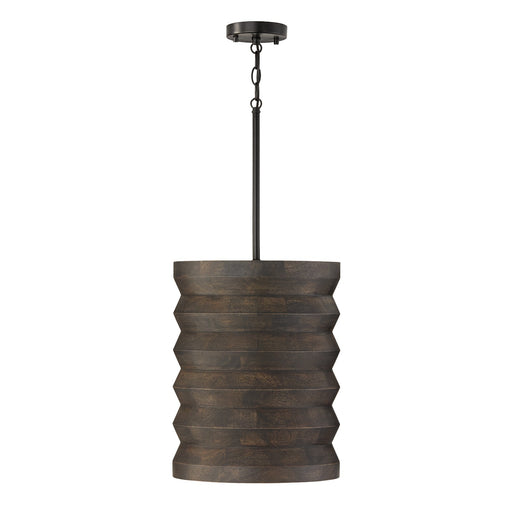 Capital Lighting 354011EB One Light Pendant, Espresso Stain and Black