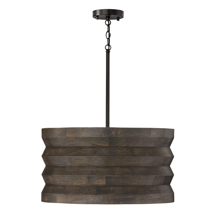 Capital Lighting 354041EB Four Light Pendant, Espresso Stain and Black