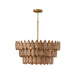 Capital Lighting 354441LW Four Light Pendant, Light Wood and Patinaed Brass