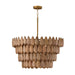 Capital Lighting 354442LW Four Light Pendant, Light Wood and Patinaed Brass