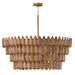 Capital Lighting 354461LW Six Light Pendant, Light Wood and Patinaed Brass