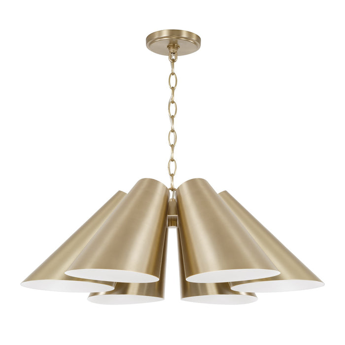 Capital Lighting 354961MA Six Light Pendant, Matte Brass