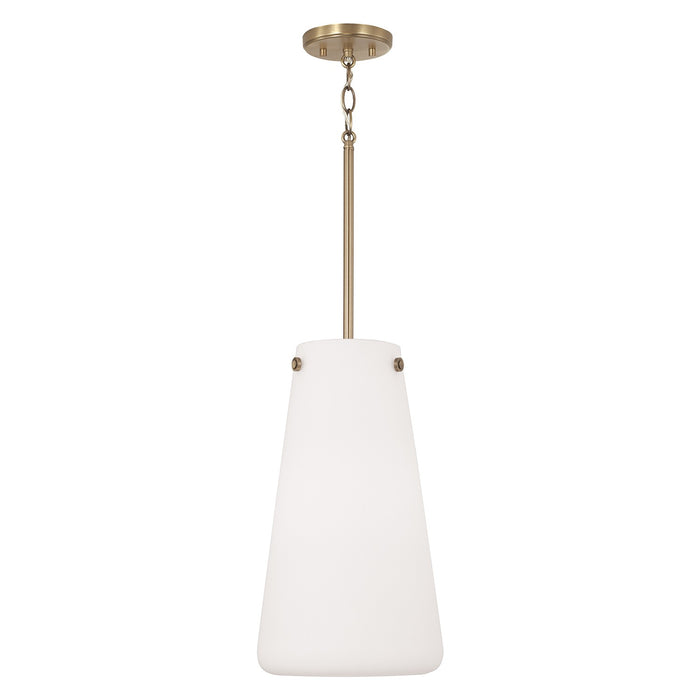 Capital Lighting 355211AD One Light Pendant, Aged Brass
