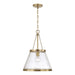 Capital Lighting 355312AD One Light Pendant, Aged Brass