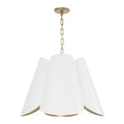 Capital Lighting 355441RE Four Light Pendant, Matte Brass and White