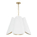 Capital Lighting 355441RE Four Light Pendant, Matte Brass and White