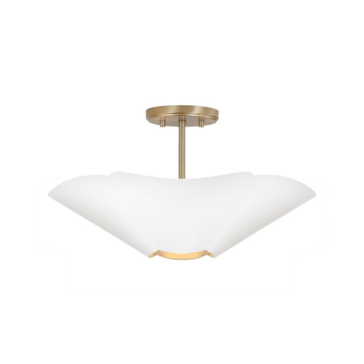 Capital Lighting 355442RE Four Light Pendant, Matte Brass and White