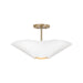 Capital Lighting 355442RE Four Light Pendant, Matte Brass and White