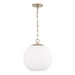 Capital Lighting 355812MA-552 One Light Pendant, Matte Brass