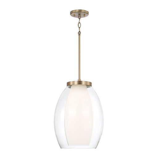 Capital Lighting 355911AD One Light Pendant, Aged Brass