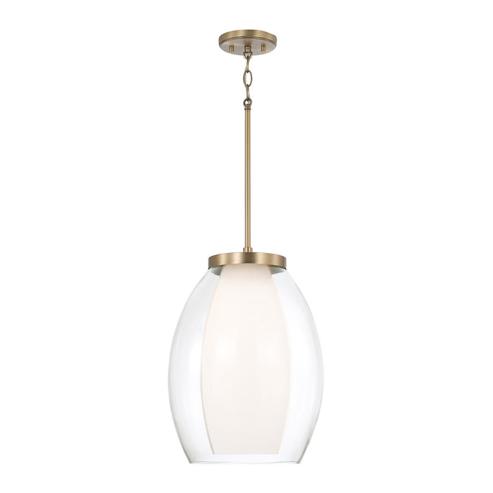 Capital Lighting 355911AD One Light Pendant, Aged Brass