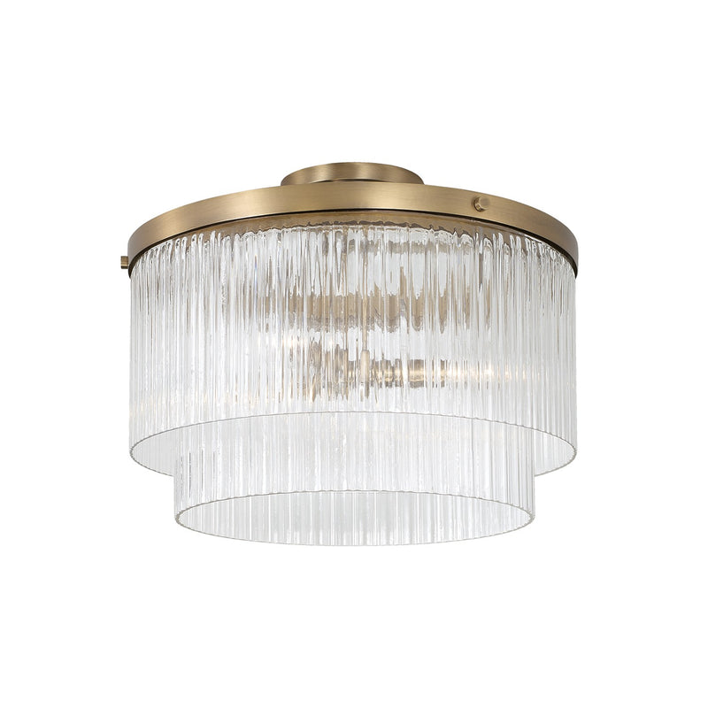 Capital Lighting 356231AD Three Light Pendant, Aged Brass