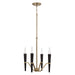 Capital Lighting 453841AB Four Light Chandelier, Aged Brass and Black