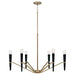 Capital Lighting 453861AB Six Light Chandelier, Aged Brass and Black