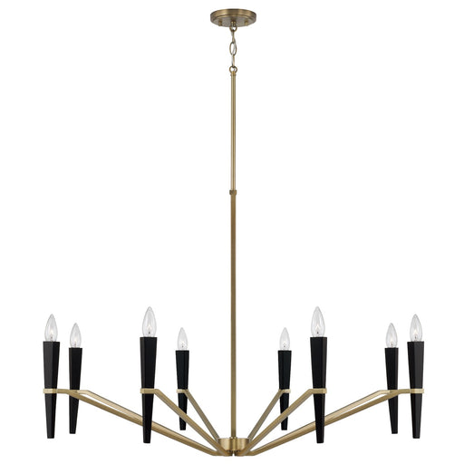 Capital Lighting 453881AB Eight Light Chandelier, Aged Brass and Black