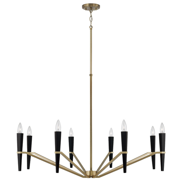 Capital Lighting 453881AB Eight Light Chandelier, Aged Brass and Black