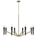 Capital Lighting 453881AB Eight Light Chandelier, Aged Brass and Black