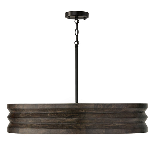Capital Lighting 454041EB Four Light Chandelier, Espresso Stain and Black