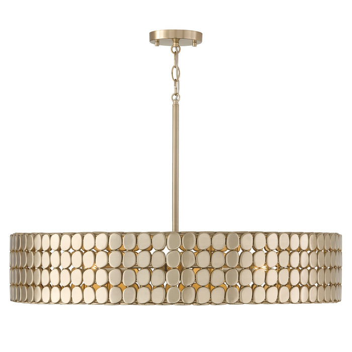 Capital Lighting 454141HB Four Light Chandelier, Champagne Brass
