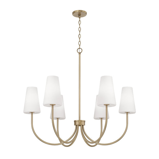 Capital Lighting 455261AD-550 Six Light Chandelier, Aged Brass