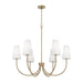 Capital Lighting 455261AD-550 Six Light Chandelier, Aged Brass